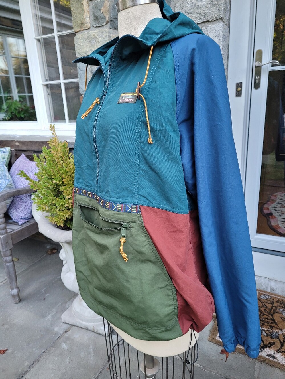 L.L.Bean Colorblock Anorak Pullover Jacket - Picture 7 of 14